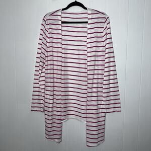 Chico’s Women’s Ultimate Tee Stripe Cardigan Basic Knit Size 2 Large NWT